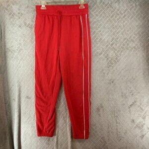 Rue 21 Womens Small Sweat Pants Red Jogger Athletic Lounge High Rise Pull On